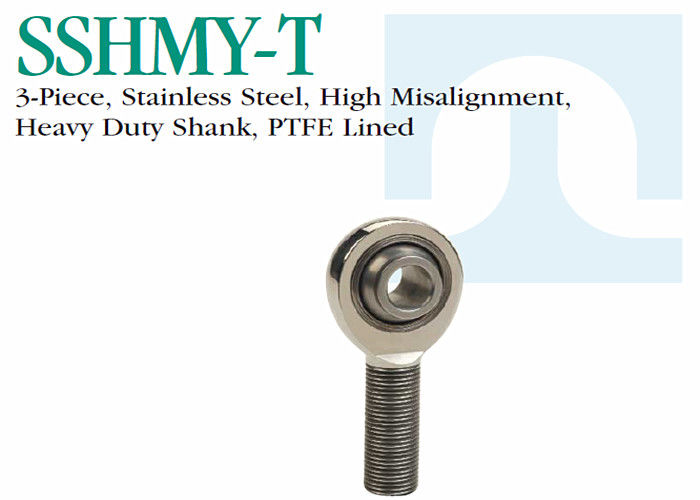 SSHMY - Embouts à rotule d'acier inoxydable de précision de T jambe résistante PTFE de 3 morceaux rayée
