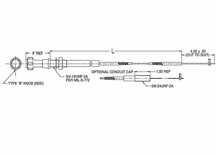 Câbles de commande marins résistants, série va-et-vient du mélange de câble de commande 565 - 558