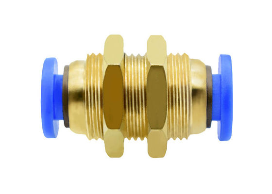 PM droit pneumatique une touche cloison Union Air Fitting pousser tube de connexion rapide