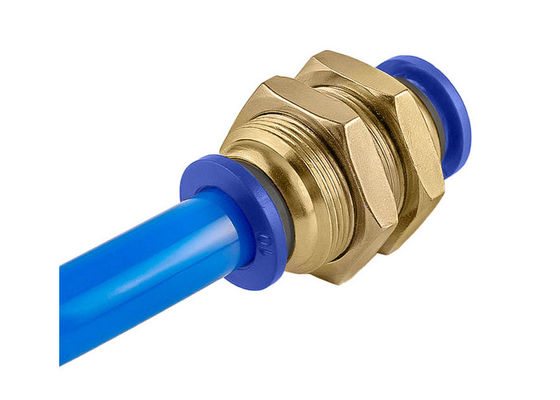 PM droit pneumatique une touche cloison Union Air Fitting pousser tube de connexion rapide