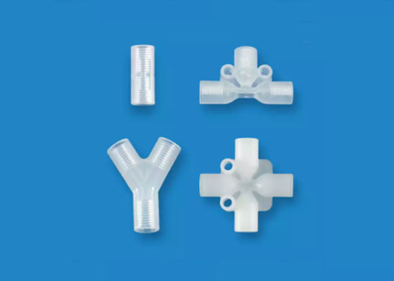 PP PTFE connecteur de tube à quatre voies connexion féminine en plastique