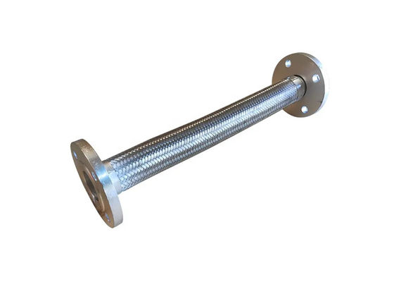 Tuyau flexible d'acier inoxydable de soufflets tressés de la connexion solides solubles 304 de bride en métal d'oléoduc du style DN150