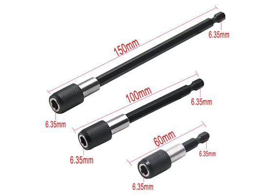1/4 pouce Tête de l'extension de la tige de lot tournevis magnétique Levier de transfert rapide Auto-verrouillage de l'extension de la tige 150 mm outils à main