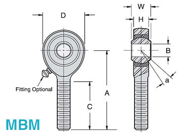 MBM/MBF série Bronze Race Rod Ends Conception basse friction