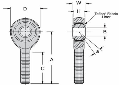 UMAX-T série PTFE revêtue de boutons de tige lourds de haute résistance pour automobile / course