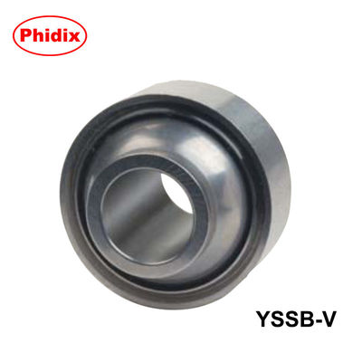 Les roulements sphériques en acier inoxydable de la série YSSB-V. Haute résistance au décalage et à la corrosion pour les machines marines, chimiques et alimentaires. Conception en PTFE avec configuration press-fit/V-groove.