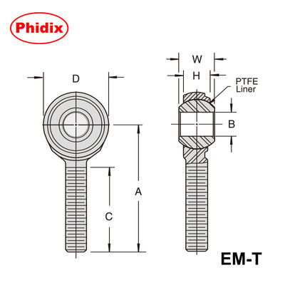 Finitions de tiges en PTFE en série EM-T/EF-T en 2 pièces