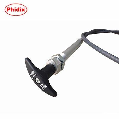 Cable de commande push-pull avec poignée de verrouillage à torsion et monture de cloisonnage fileté pour des applications de longueur personnalisable