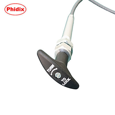 Cable de commande poussée-tirée pour charges lourdes avec poignée de verrouillage à torsion et monture de cloisonnage fileté pour des applications de longueur personnalisable