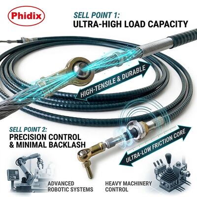 Cable de commande mécanique conçu sur mesure avec rayon de flexion installé jusqu'à 5 pouces OEM approuvé pour les systèmes de commande de précision